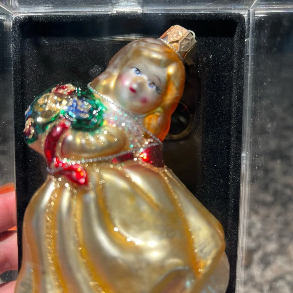 Target Handcrafted Glass Ornament with Gold and Black Details